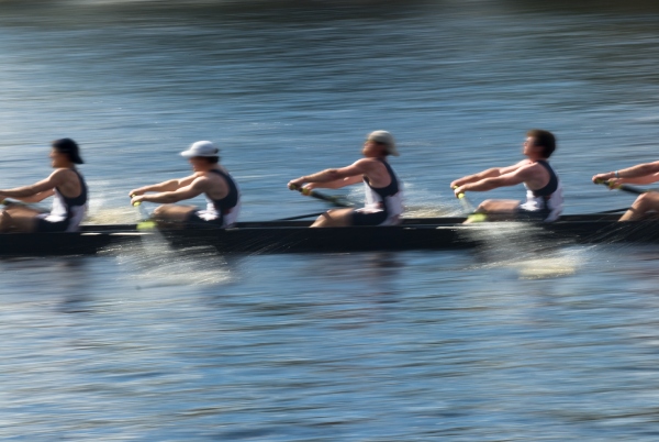 Shot of the Boston bay during Head of the Charles Race