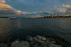 A shot from over the water taken in Boston's Back Bay area