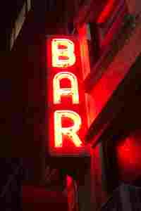 Bladed Bar sign outside a Boston Bar