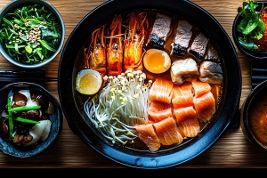 Traditional Japanese Shabu Zen Dining Setup