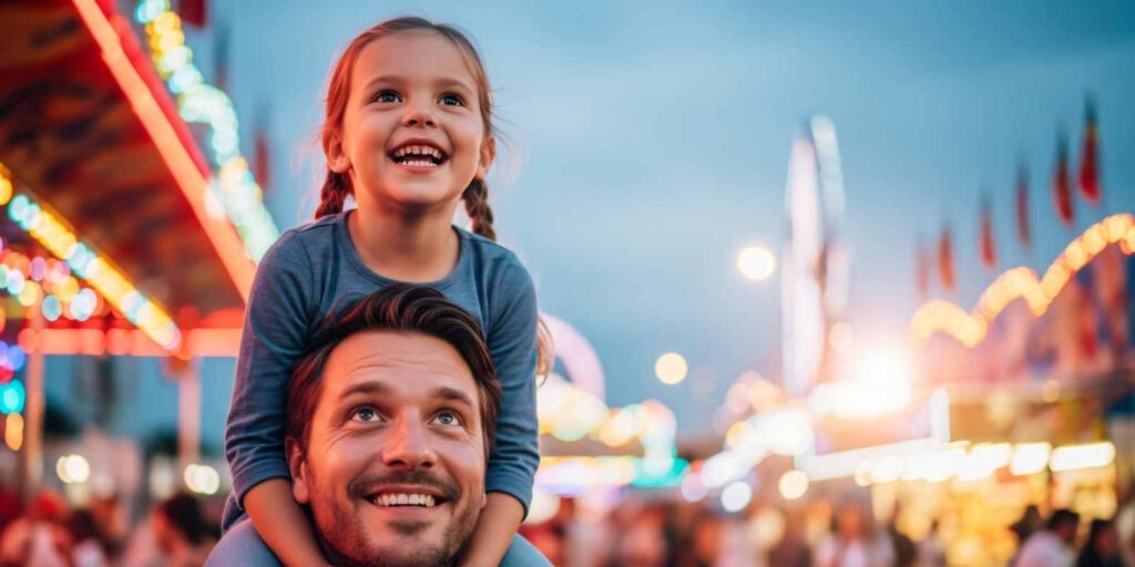 Father and Daughter Enjoying at A Family Event in Boston