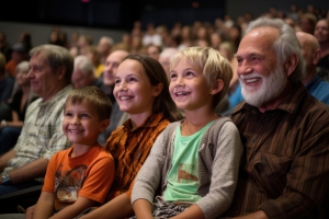 Grandparents and Grandchildren Attending Live Stage Performance at Quincy