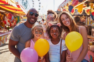 Happy Family Celebrating A Feb Festival in Boston